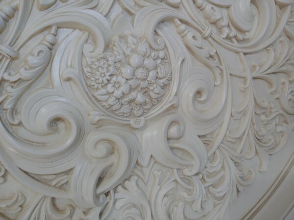 Rings Disc Alluring Carved Cream Round Ceiling Medallion Decorative
